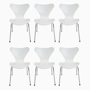 Model 3107 Side Chairs by Arne Jacobsen for Fritz Hansen, 1950s, Set of 6