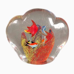 Fermacarte in vetro di Murano colorato, anni '50