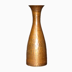 Mid-Century Hand Embossed Metal Vase from F.B.C.