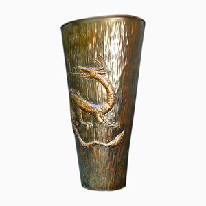 Mid-Century Hand-Embossed Copper Vase from Callegaris Udine