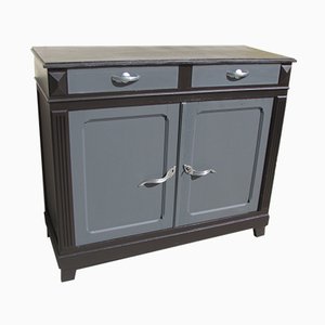 Antique Black & Grey Natural Wood Buffet