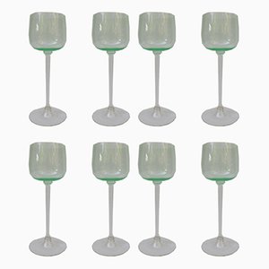 Antique Art Nouveau Wine Glasses, Set of 8