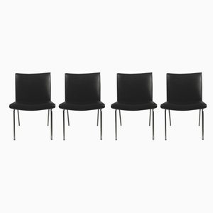 Fully Restored Airport Lounge Chairs in Black by Hans J. Wegner for A.P. Stolen, 1960s, Set of 4