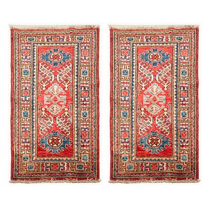 Kazak Hand-Knotted Wool Carpets, 1970s, Set of 2