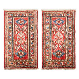 Kazak Hand-Knotted Wool Carpets, 1970s, Set of 2