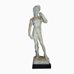 Vintage Alabaster David Garden Statue, 1970s