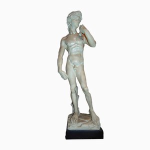 Estatua de jardín David vintage de alabastro, años 70