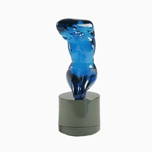Blue Murano Glass Sculpture by L.Rosin, 1970s