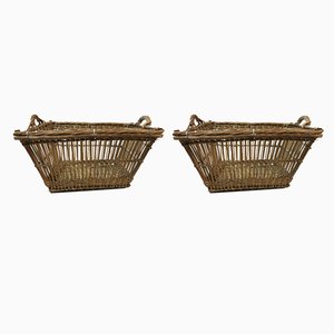 Antique Wicker Baskets, Set of 2