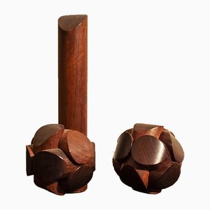 Italian Wooden Modular Sculpture by Charles O. Perry for Gavina, 1970s, Set of 3
