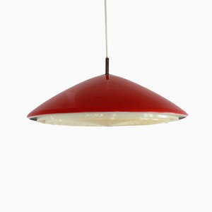 Lampada in metallo rosso di Preben Fabricius & Jørgen Kastholm per Nordisk Solar, Danimarca, anni '60