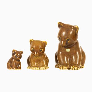 Danish Bear Figurines by Knud Basse for Knud Basse, 1950s, Set of 3
