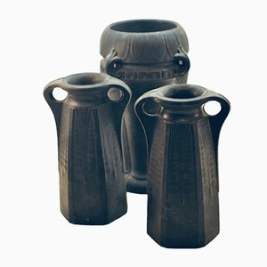 Vases Antiques en Terracotta, Suède, Set de 3