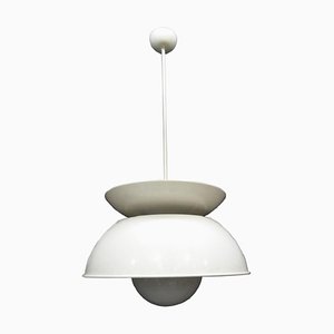 White Metal Ceiling Lamp by Vico Magistretti for Artemide, 1960s