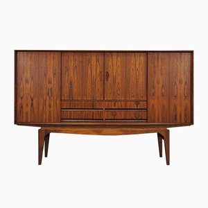 Credenza alta vintage impiallacciata in palissandro, Danimarca, anni '60