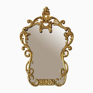 Espejo de pared antiguo grande dorado