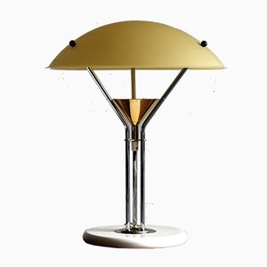 Lámpara de mesa italiana vintage de cromo y latón