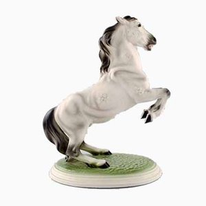 Figura de caballo austriaca vintage de porcelana de Keramos, años 40