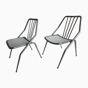 Italian Aluminum Garden Chairs from Industrie Conti Cornuda, 1940s, Set of 2