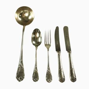 Antique Silver Plated Cutlery Set by Georg Leykauf for Christofle Marly, Set of 21