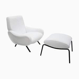 Mid-Century Lady Lounge Chair and Ottoman by Marco Zanuso for Arflex, Set of 2