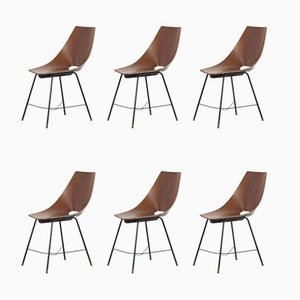 Vintage Bentwood Dining Chairs from Societa Compensato Curvato, 1960s, Set of 6