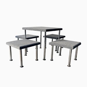 Talponia Dining Table & 4 Stools Set by Roberto Gabetti & Aimaro Isola for ARBO, 1969, Set of 5