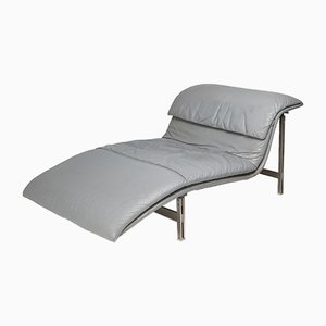 Fauteuil Wave en Cuir Gris par Giovanni Offredi pour Saporiti Italia, 1974