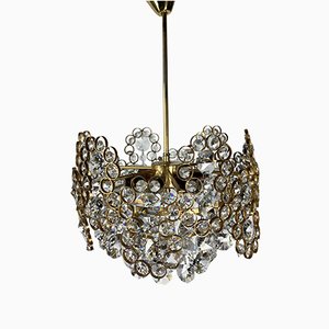Brass and Polished Glass Chandelier from Palwa, 1970s