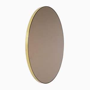 Extragroßer runder bronzefarbener Orbis Spiegel mit Messingrahmen von Alguacil & Perkoff