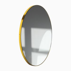 Medium Orbis Silver Tinted Circular Mirror with Yellow Frame by Alguacil & Perkoff