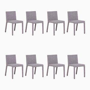 Esszimmerstühle mit Bezug aus grauem Stoff von Carlo Colombo für Poliform, 2000er, 8er Set
