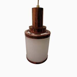 Lámpara colgante danesa Mid-Century de cobre y plástico