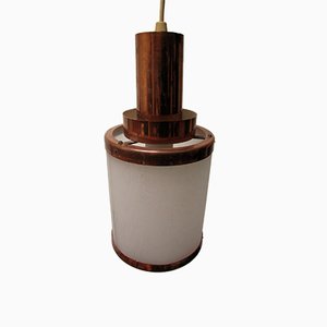 Mid-Century Danish Copper and Plastic Pendant Lamp