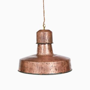 Lámpara de techo industrial Art Déco de cobre, años 20