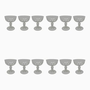 Antique French Champagne Glasses, Set of 12