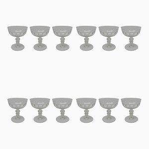 Antique French Champagne Glasses, Set of 12