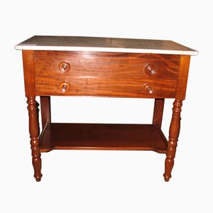 Antique Mahogany and Marble Bathroom table