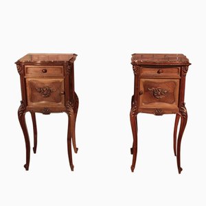 Vintage Walnut Nightstands, Set of 2