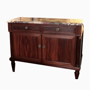 Buffet Ancien Style Louis XVI en Acajou et Marbre