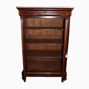 Antique Mahogany Veneer and Marble Bookcase