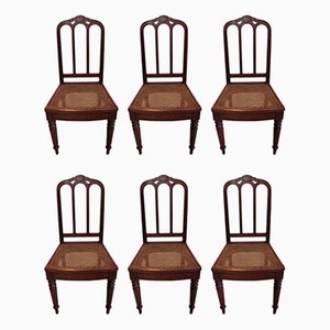Antique Mahogany Dining Chairs, Set of 6