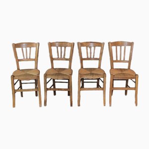 Vintage Beech Dining Chairs, Set of 4