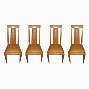 Vintage Beech Dining Chairs, Set of 4