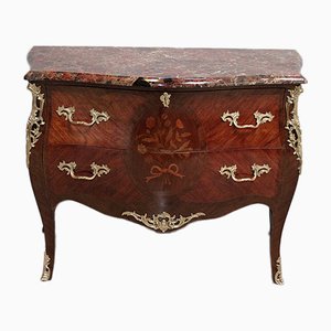 Commode Antique de Style Louis XV en Marqueterie