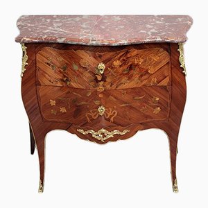 Antike Louis XV Intarsien Kommode
