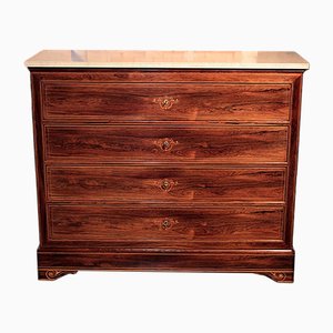 Antique Rosewood and White Marble Dresser
