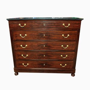 Antique Mahogany and Black Marble Dresser