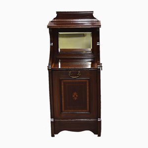 Englischer Vintage Kohlenschrank aus Mahagoni & Palisander, 1920er