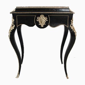Antique Louis XV Style Black Pearwood and Brass Planter